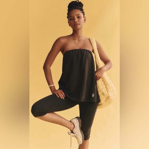 NWT Free People Movement S Hot Shot Tube Onesie in Black New Jumpsuit Romper - Picture 5 of 8